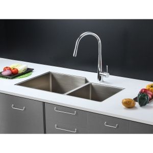 Ruvati RVC2352 Combo Stainless Steel/Polished Chrome  Faucet & Sink Kitchen Combos