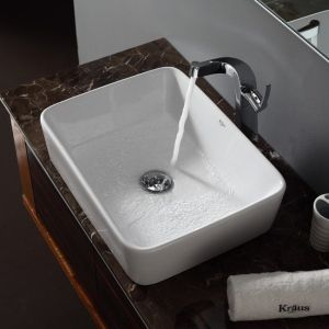 Kraus C KCV 121 15100CH Exquisite Typhon Polished Chrome  Faucet & Sink Bathroom Combos