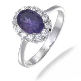 8x6MM 1.20 CT Amethyst Ring In Sterling Silver (Available in Sizes 5 9 