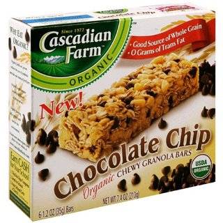  Organic Chewy Granola Bar, Chocolate Chip, 6 Count Boxes (Pack of 6