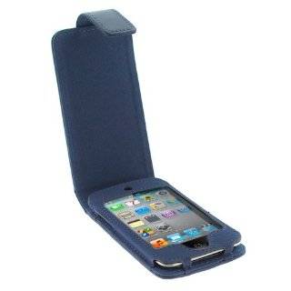 GTMax Permium Durable Leather Flip Carrying Case   Blue for Apple iPod 