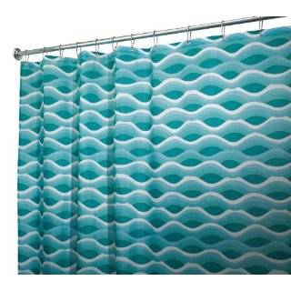 InterDesign Waves Fabric Shower Curtain, Blue / Green