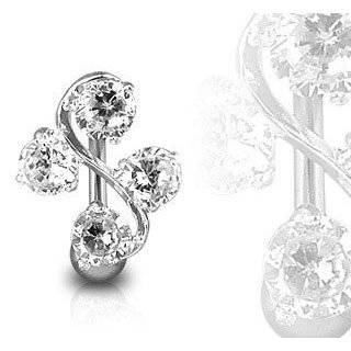   Navel Flower Cluster Reverse Body Jewelry Dangle 14 Gauge Jewelry