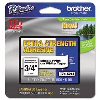 Brother extra strength Tape, Black on White, 18mm (TZeS241)   Retail 