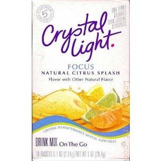 Crystal Light On The Go Focus Citrus Splash, 10 Count Boxes (Pack of 6 