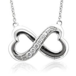    Infinity Heart, 10K White Gold and Diamond Pendant Jewelry