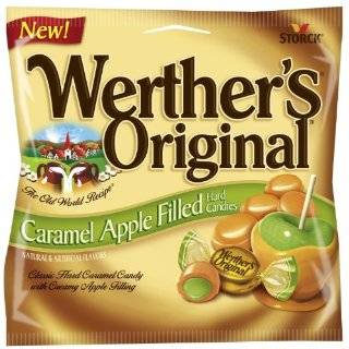   SIX) apple WERTHERS ORIGINAL CARAMEL APPLE FILLED HARD CANDIES BY