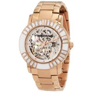 BCBGMAXAZRIA Womens BG8256 Analog Vintage Silver White Skeleton Dial 