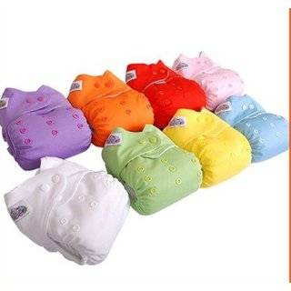 BABYLAND Soft Breathable Reusable Cloth Diapers 16 Pack 8 Colors with 