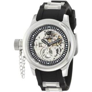    Invicta Russian Diver Silver and Black Skeleton Watch Watches