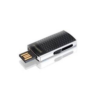 Transcend Retractable Silver Tone Metallic 16 GB USB Flash Drive 