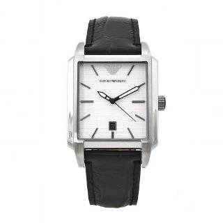 Emporio Armani Mens AR0481 Classic Black Leather Band Watch