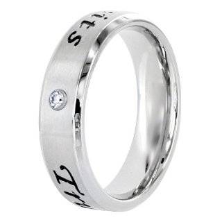 Stainless Steel True Love Waits Purity Ring with CZ (Sizes 6 12)