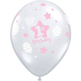 10 Pink Diamond Latex Balloons Girls 1st Birthday Party Supplies