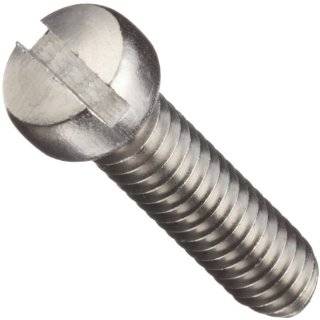 Stainless Steel Machine Screw, Fillister Head, Slotted Drive, #4 48, 1 