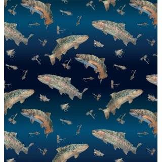 Swimming Fish on Ombre Anti Pill Fleece by Wild Wings