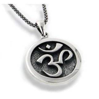   or Yoga Symbol Antiqued Sterling Silver Medallion Pendant 18 Necklace