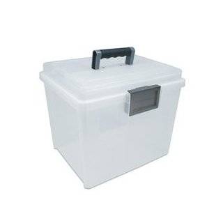  Handy Box File with Organizer Lid   Blue/Clear/Gray by 