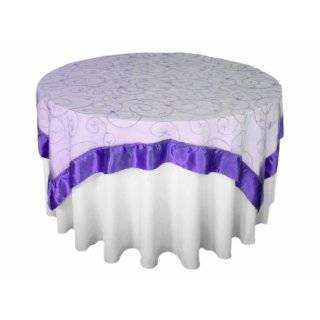 60x60 Embroidered Sheer Organza Table Overlay