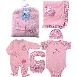 Hudson Baby 6 Piece Little Sweetie Girls Gift Collection   Pink, 0 6 