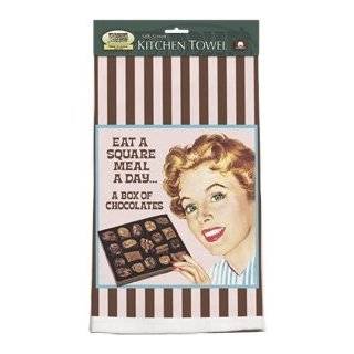   Ephemera Kitchen Towel Eat a Square Meal Daily  a Box of Chocolates