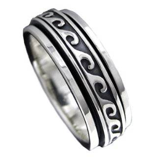 925 Silver SMALL WAVE Spinner Ring Hawaiian Jewelry