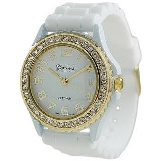   Platinum Womens 6886.WHT White Silicone Quartz Watch with White Dial